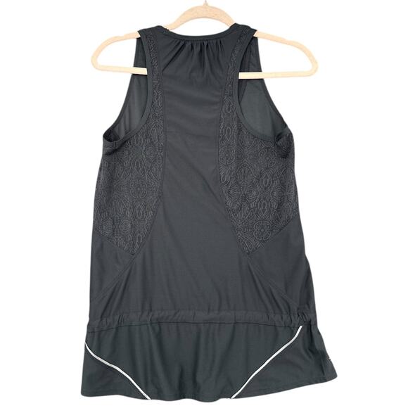 Athleta Grey Lace Detail Racerback Lightweight Workout Sleeveless Top Small - Picture 2 of 7